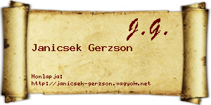Janicsek Gerzson névjegykártya