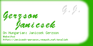 gerzson janicsek business card